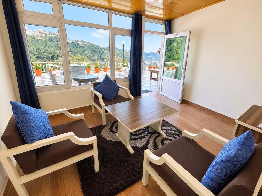 Valley view framed from a Luxury King room balcony